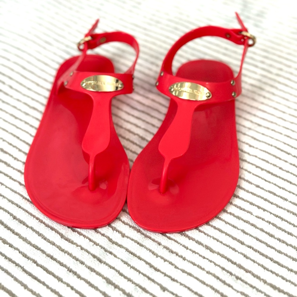 Michael Kors Red Jelly Sandals